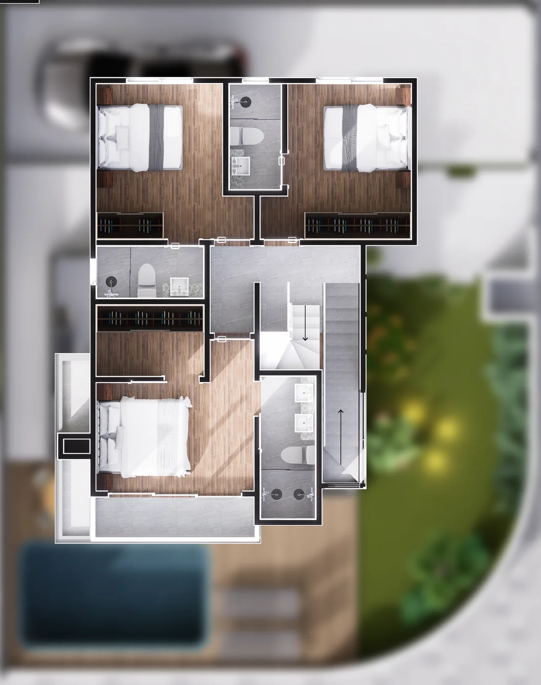 Casa 01 · 2º pavimento · 66,73 m²