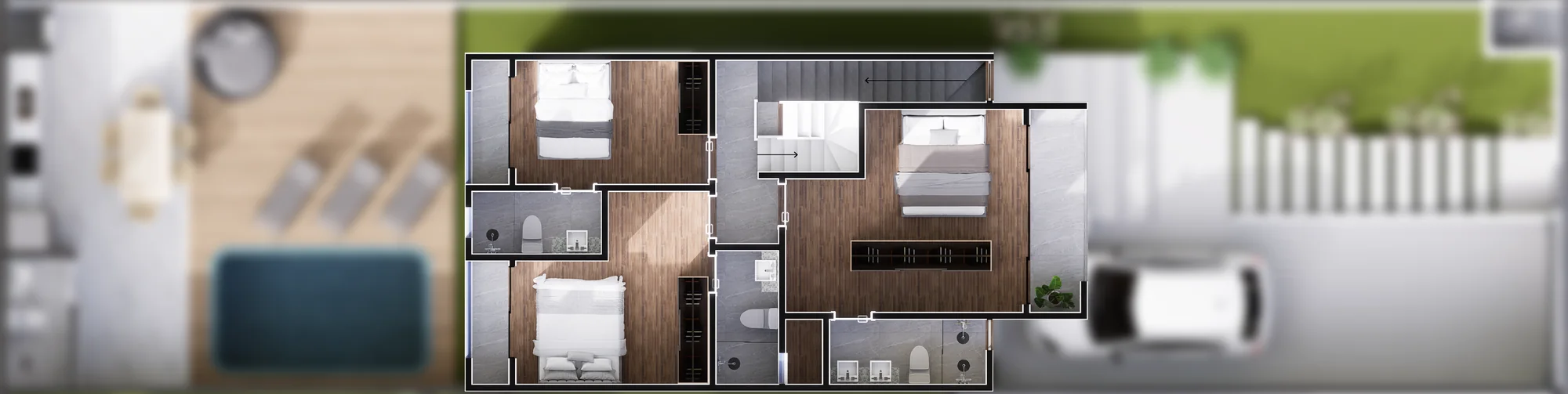 Casas 04 e 05 · 2º pavimento · 75,83 m²