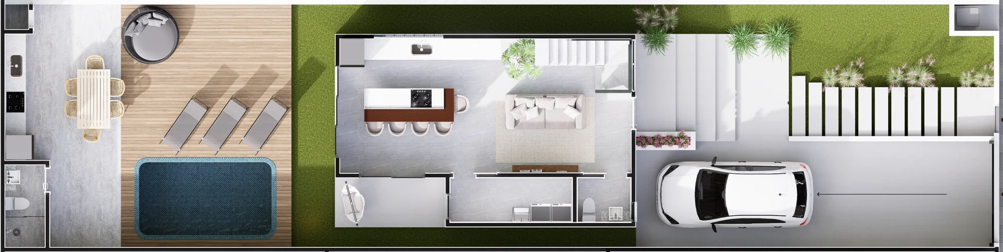 Casas 04 e 05 · Térreo · 75,74 m²